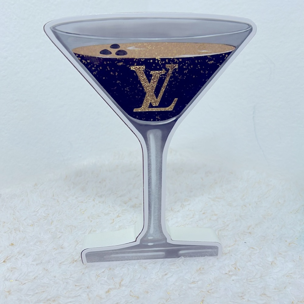 Martini Glass Wood Art Decor, Chic I drink Wood Art - Picture 2 of 5